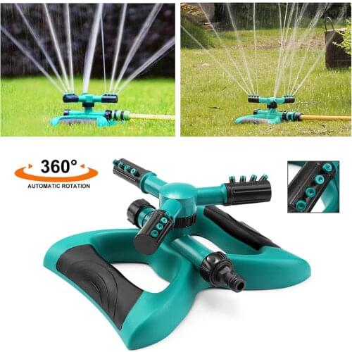 360° Automatic Rotating Sprinkler Adjustable Nozzle Trident Sprinkler Head Garden Plant Lawn Garden Agriculture Watering