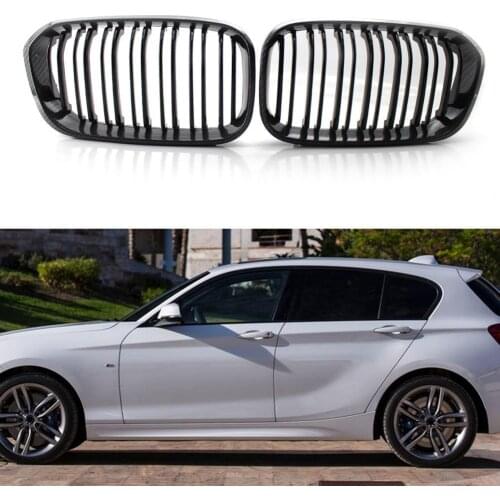 Car Grilles Front Left Right Anti-abrasion Bright Black 51137371685 1137371686 ABS Carbon Grain Grilles for BMW 1 Series F20 15