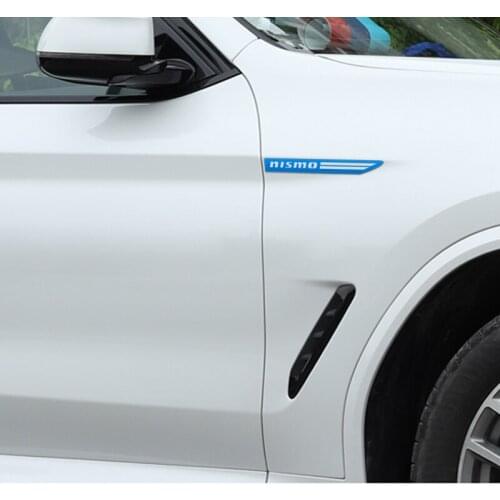 Car Styling 2pcs Side Wing Badge Emblem Fender Sport Car Sticker for Nissan Nismo X-trail Almera Qashqai Tiida Accessories