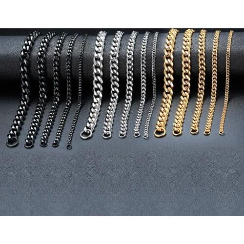 LETAPI Chunky Miami Curb Chain Bracelet for Men Stainless Steel Cuban Link Chain Wristband Classic Punk Vintage Male Jewelry