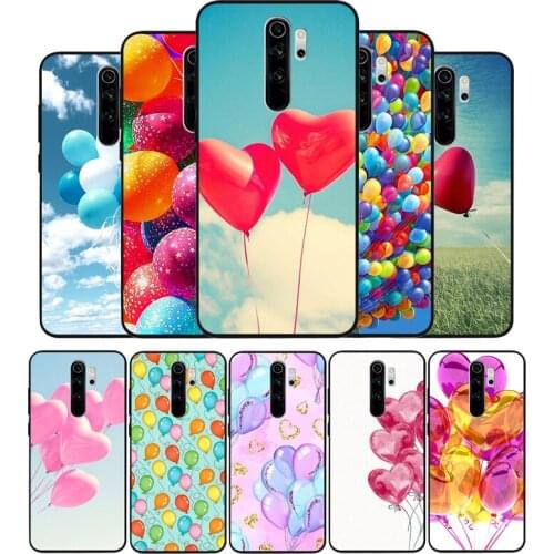 Balloon black Silicone Phone Case For Redmi note 9 8 7 Pro S 8T 7A Cover