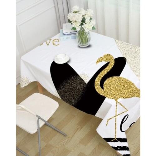 Cartoon Printed Decorative Linen Tablecloth Modern Art Thick Rectangular Wedding Dining Table Cover Tea Table Cloth