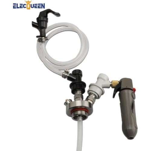 Home Brew Beer Keg Fittings Stainless Steel Mini Keg Tap Dispenser & Portable Co2 Keg Charger kit & Beer Line Assemble kits New