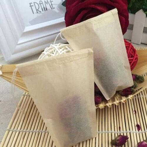 80 X 100mm wood pulp color Filter paper, Brown color tea filters, Single drawstring tea bag, no bleach, disposable ZA5677