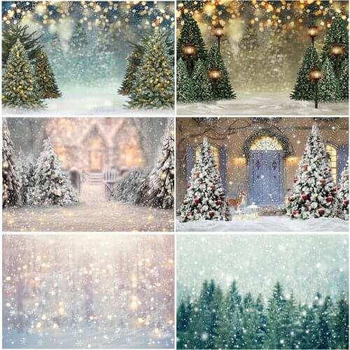 Photography Background Christmas Decoration Tree Retro Vintage Wooden Wall Fireplace Christmas Backdrops for Photo Studio