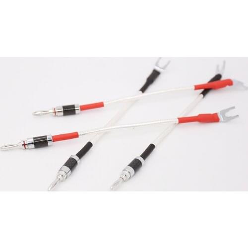 Hifi audio Odin Silver Plated Jumper Cable banana to spade plug Bridge Audio cable wire speaker cable speaker wire cable