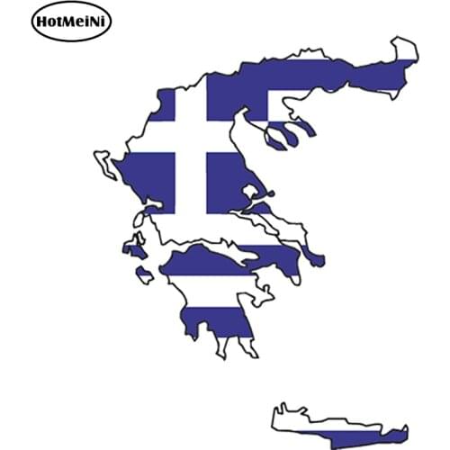 HotMeiNi Car Styling Greece SILHOUETTE FLAG BUMPER DECAL MAP FLAG JDM CAR STICKER Waterproof Windows Accessories 13cmx10.4cm