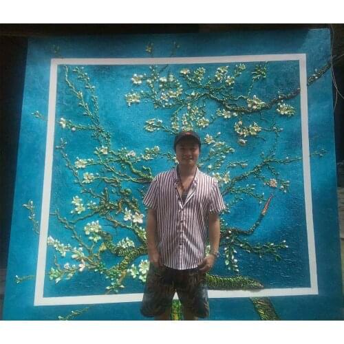 Oil Painting Van gogh painting famous apricot flowers 100% Hand painted world famous paintings 2020061501