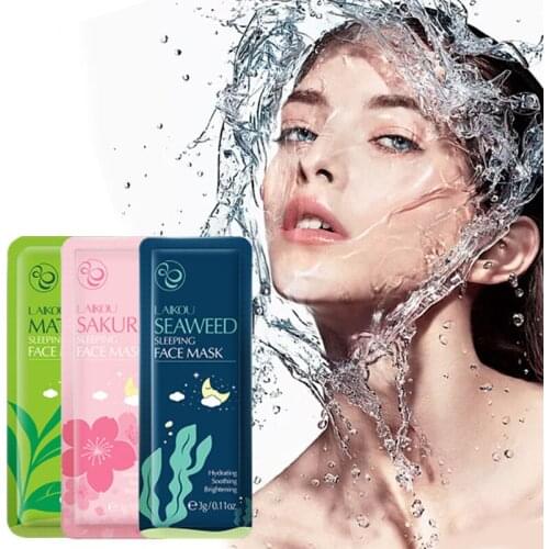 10Pcs Sleeping Mask Moisturizing Anti-aging Anti-wrinkle Nourishing Deep Hydrating Hyaluronic Acid Leave-in Face Skin Care 3g