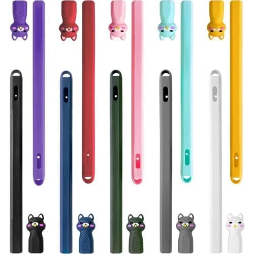 Cartoon Soft Silicone Anti-drop Anti-lost Stylus Pen Protective Cover Case Sleeve for Apple Pencil 2
