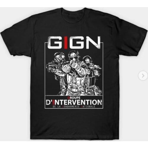 GIGN French Special Unit Special Forces Men T-Shirt Short Casual 100% COTTON O-Neck Shirts