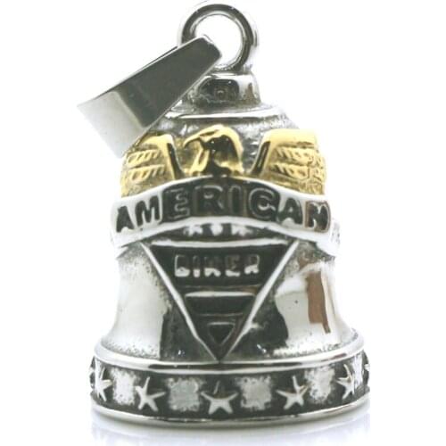 Men Boy 316L Stainless Steel Cool American Biker Eagle Live To Ride Stars Have Sound Pendant Newest