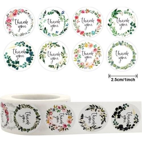 500Pcs/Roll Gift Thank you Label Stickers Envelope Sealing Thank you Sticker Handmade Scrapbook Card Gifts Thank You Tag Sticker
