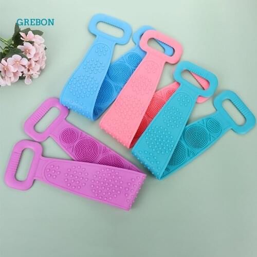 Natural Bristle Bath Brush Exfoliating Body Massage Shower Brush SPA Woman Man Skin Care Extended Scrubber Cleaning Bathroom