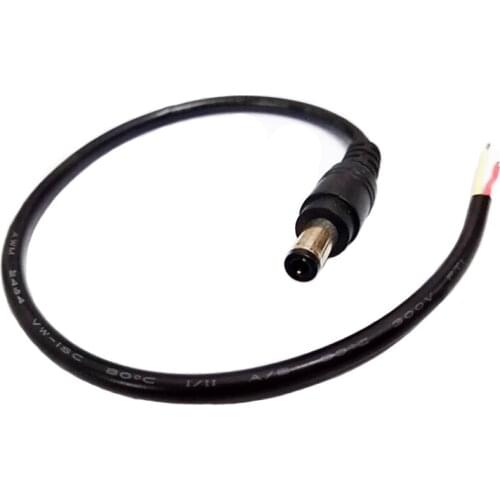 NCHTEK DC 5.5x2.5mm Power Male Plug Cable, 5.5/2.5 DC Pigtail About 30CM/Free shipping/40PCS
