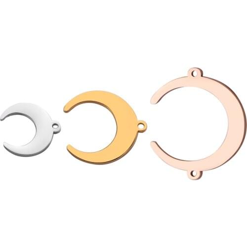 10pcs Stainless Steel Ox Horn Charms Crescent Moon Necklace Pendant for DIY Jewelry Making Handmade Supplies Accessories
