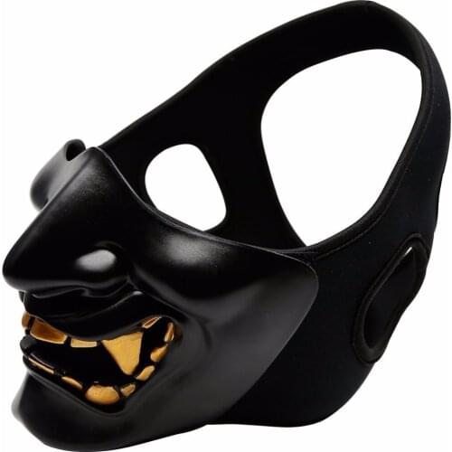 Half Face Airsoft Mask Halloween Cosplay Costume BB Evil Demon Prajna Tactical Ghost Samurai Hannya Half Cover Prajna Masks