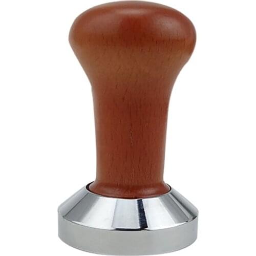 51mm Espresso Tamper Stainless Steel 304 Spring Coffee Powder Press Flat Base Coffee Powder Bean Press Hammer