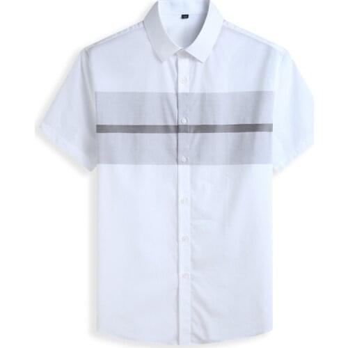 Men 100% Cotton Shirt Summer Plus Size 5Xl 6Xl 7Xl 8Xl New Fashion Casual High Quality Loose Short Sleeve Shirt Male Brand