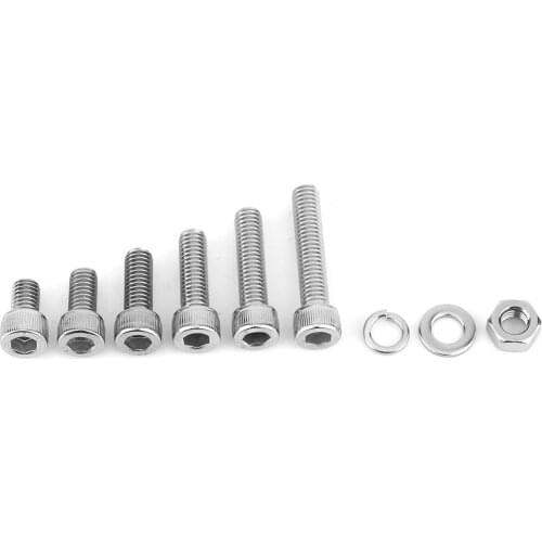 Stainless Steel Hex Socket Cap Head Screws Hex Nut Washers Accessory Cap Screws Bolts Hexagon Socket Button Head Screw