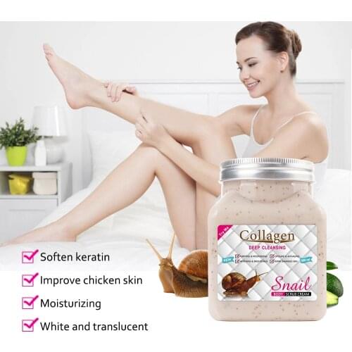 500ML Collagen Snail Body scrub snail exfoliating cleansing moisturizing chicken skin dead skin scrub Skin care beauty products