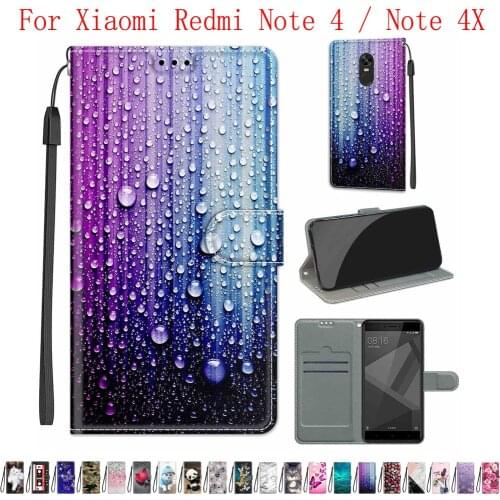 Sunjolly Case for Xiaomi Redmi Note 4 Note 4X Wallet Stand Flip PU Leather Phone Case Cover coque capa Case Cover
