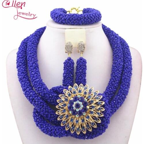 Orange Crystal Wedding African Beads Jewelry Set Indian Handmade Women nigerian wedding bridal beads Jewelry Set W13037