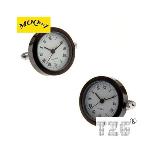 TZG09853 Real Watch Clock With Battery Cufflink Cuff Link 1 Pair Free Shipping Promotion