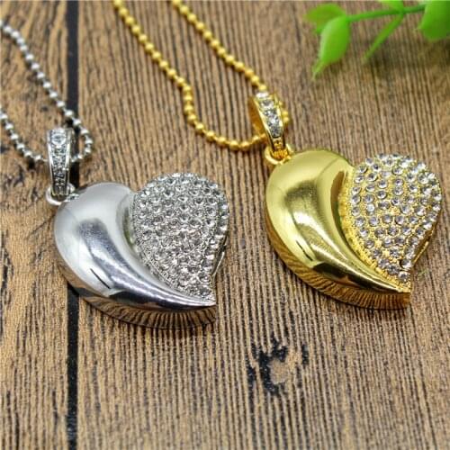 TEXT ME beautiful Gold silver crystal heart love usb 2.0 usb flash drive4GB 8GB 16GB 32GB pendrive gift U