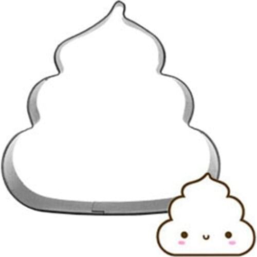 Fun Cartoon Feces Cake Cutter Biscuit Press Cookie Stamp Tools 3D Soap Molds Baking Accessories Stainless Steel Biscuits Stamp