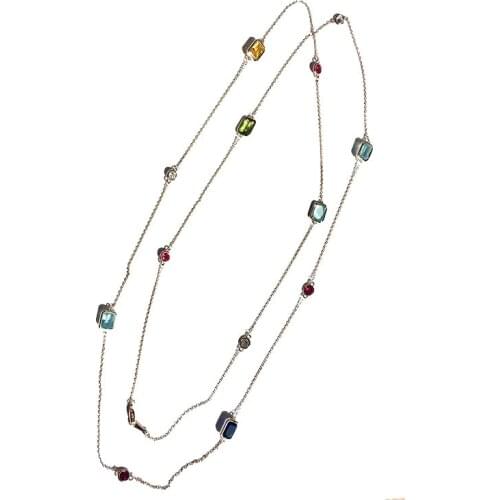 High Quality Candy colorful Crystal Necklace For Women Fashion Jewelry (DJ1444)