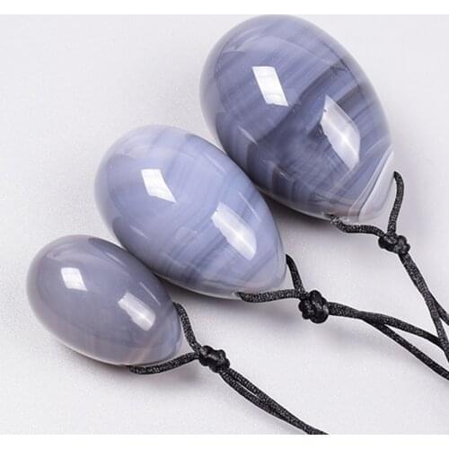 Wholesale Yoni Egg Natural Jade Egg 1 Set 3 PCS Drill Agate Crystal Mineral Ball Kegel Exercise Pelvic Floor Muscle Vagina Woman