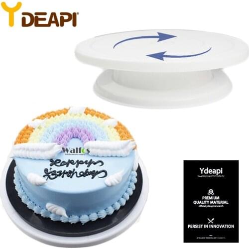 YDEAPI Cake Turntable Rotating Anti-Skid Round Cake Stand Cake Decorating Tools Cake Rotary Table Kitchen DIY Pan Baking Tools