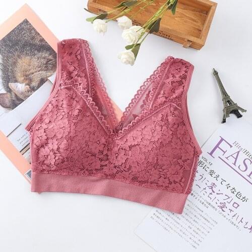 Women Lace Crop Top Lingerie Fitness Sport Underwear Deep V Bralette Camis Tank Tops Lace Camisole