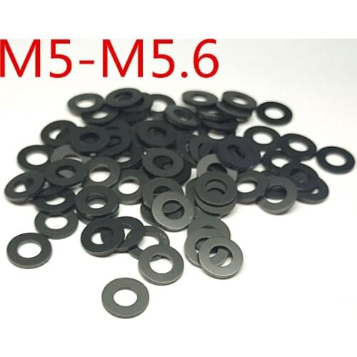 100pcsM5-M5.6 thickness0.15/0.2/0.25/0.35/0.4-1.0 mm High Precision Black Color Polyslider Graphite Nylon Flat Washer
