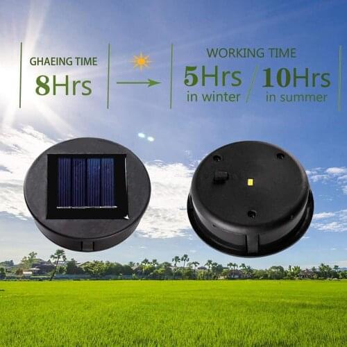 1PCS Solar Powered Replacement Round Led Light Box Solar Battery Box Solar Cells Poly Li-Ion Battery Charger For Iron Lamp