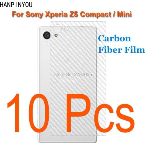 10 Pcs/Lot For Sony Xperia Z5 Compact /Mini 4.6" Durable 3D Anti-fingerprint Transparent Carbon Fiber Back Film Screen Protector