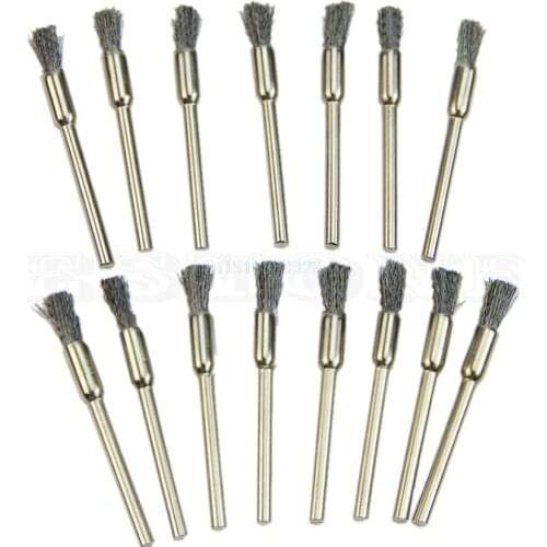 15x Steel Pencil Wire Wheel Cup Brushes Kit Accessories for Polished Rotary Tool