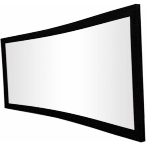 16:9 fixed curved frame projector projection screen with 4K cinema white screen fabric aluminum alloy frame