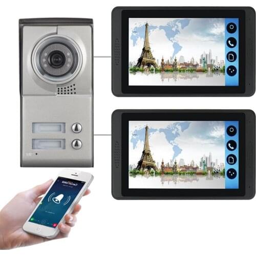 2019 New Arrival WIFI Home Security Intercom System Doorbell 7" Video Door Phone 1000TVL HD Camera for 2-apartments in stock