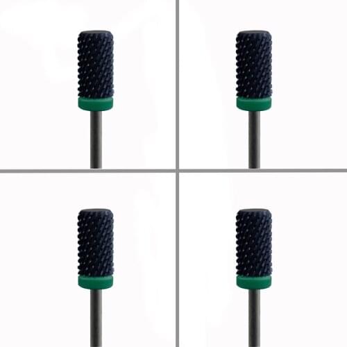 4pcs Black Ceramic Nail Drill Bit - Small Barrel Bit - C