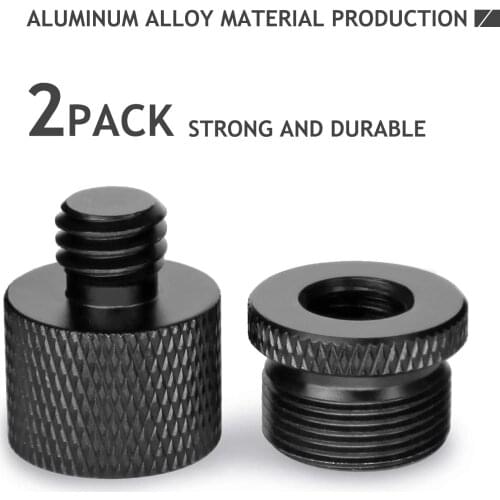 Mic Stand Adapter 5/8 Female to 3/8 Male and 3/8 Female to 5/8 Male Screw Adapter Thread for Microphone Stand Mount to Camera
