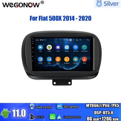 For Fiat 500X 2014 - 2020 Carplay PX6 HD IPS Android 10.0 Car Radio Multimedia Video Player Navigation stereo GPS bluetooth 5.0