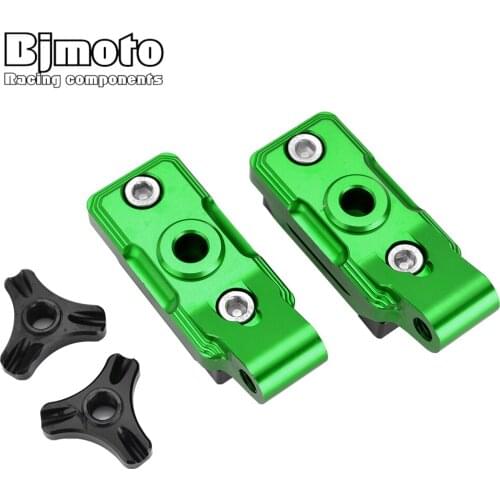 BJMOTO 1 pair Ninja400 Motorcycle Rear Fork Spindle Chain Adjuster Blocks For Kawasaki Ninja 400 2018 2019