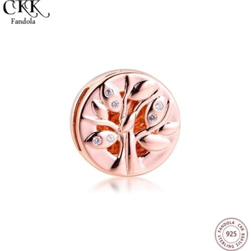CKK Sparkling Family Tree Clip Charm Bead 925 Sterling Silver Jewellery Fits Reflexions Bracelets DIY Beas for Jewelry Making