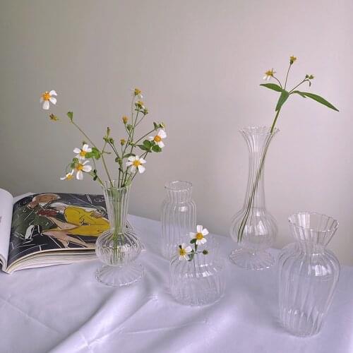 Flower Vase For Table Decoration Living Room Glass Vase Planter Table Ornaments Desktop Tabletop Glass Vase Mini transparent