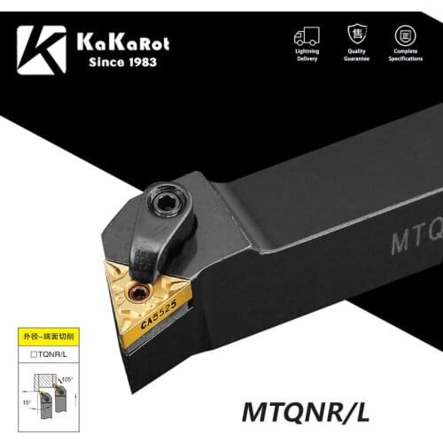 KaKarot External Turning Tool Holder MTQNR1616H16 MTQNR2020K16 MTQNL2525M16 TNMG160408 Carbide Inserts MTQNR Lathe Cutting Tools
