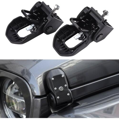 For Jeep Wrangler Accessories Black Anti-Theft Hood Lock Assembly Locking Hood Catch Latches For Jeep Wrangler JL 2018 2019