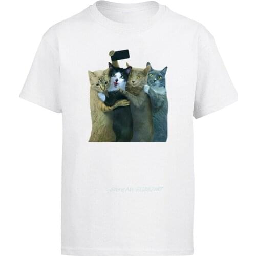 Selfie cat New humor Mens T-Shirt Tees harajuku shirt men clothing t shirts