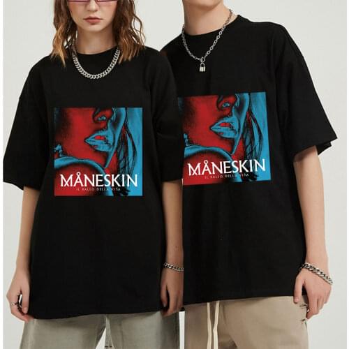 Mens T Shirt Maneskin Tee Shirt Oversize Summer Holiday Street Summer New Men/Women Casual T-shirt Novelty Street Style Clothes